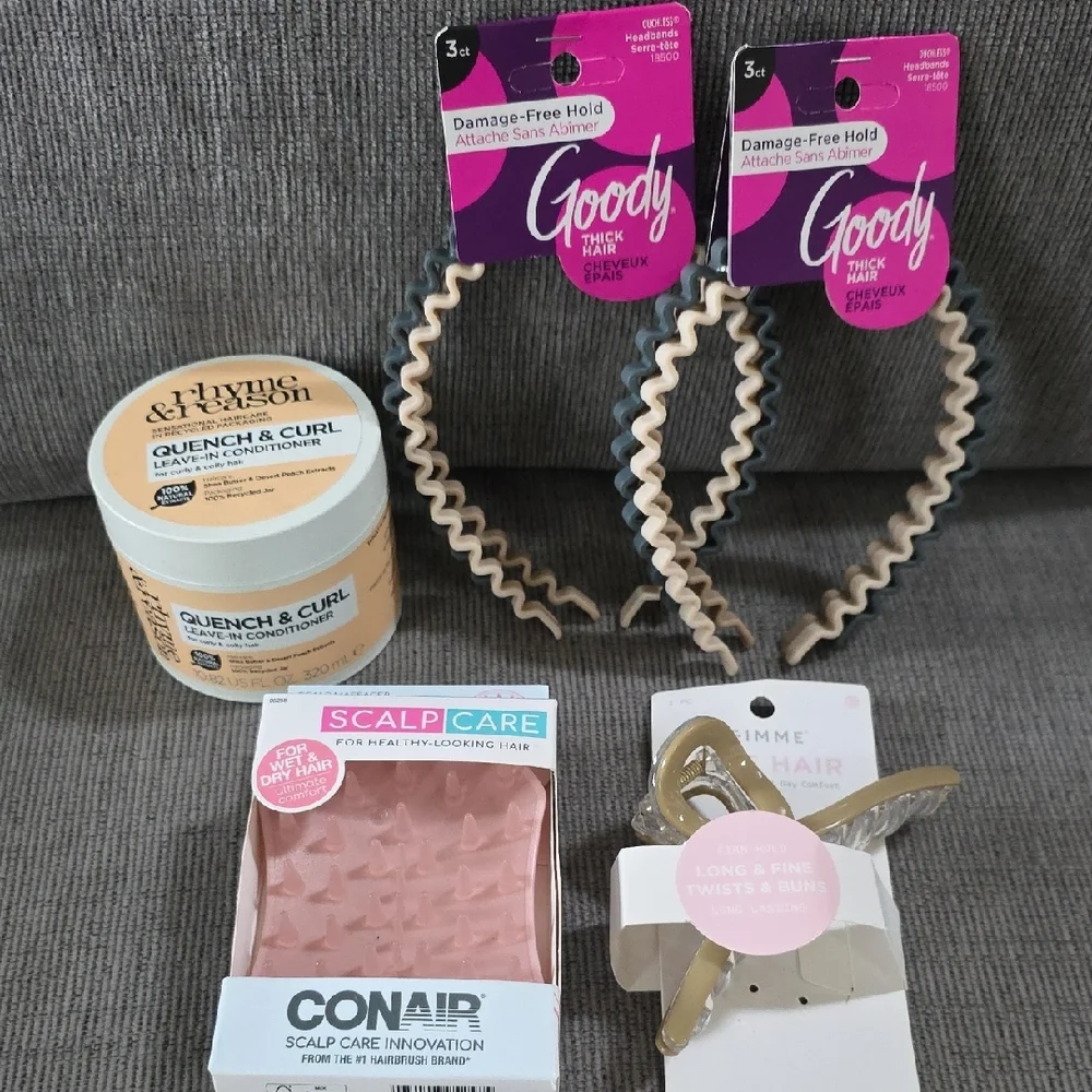 Hair Bundle, 5 Items, All New. Conditioner, Headbands, Scalpcare, & Claw Clip.
